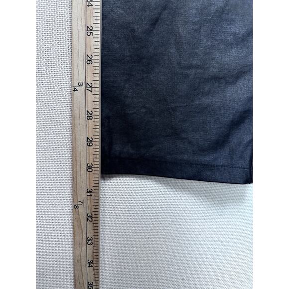 Women's Black Faux Leather Straight Leg Pants Size Large 28/31 High Waist - Picture 10 of 14